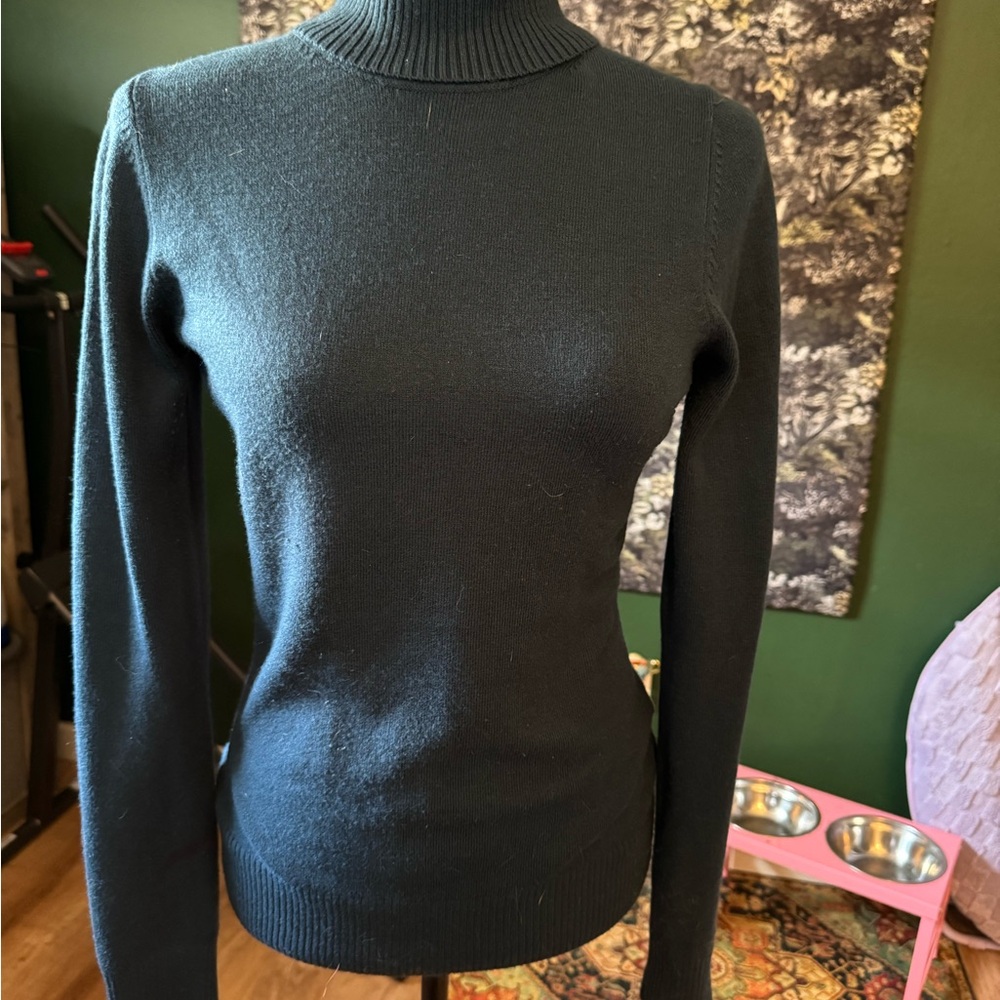 French Connection Black Ribbed Turtleneck Sweater